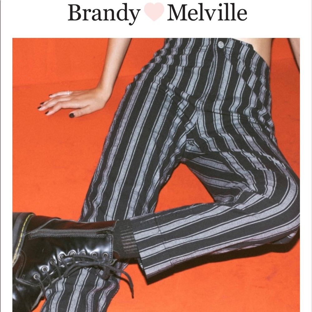 Brandy Melville striped high rise pants